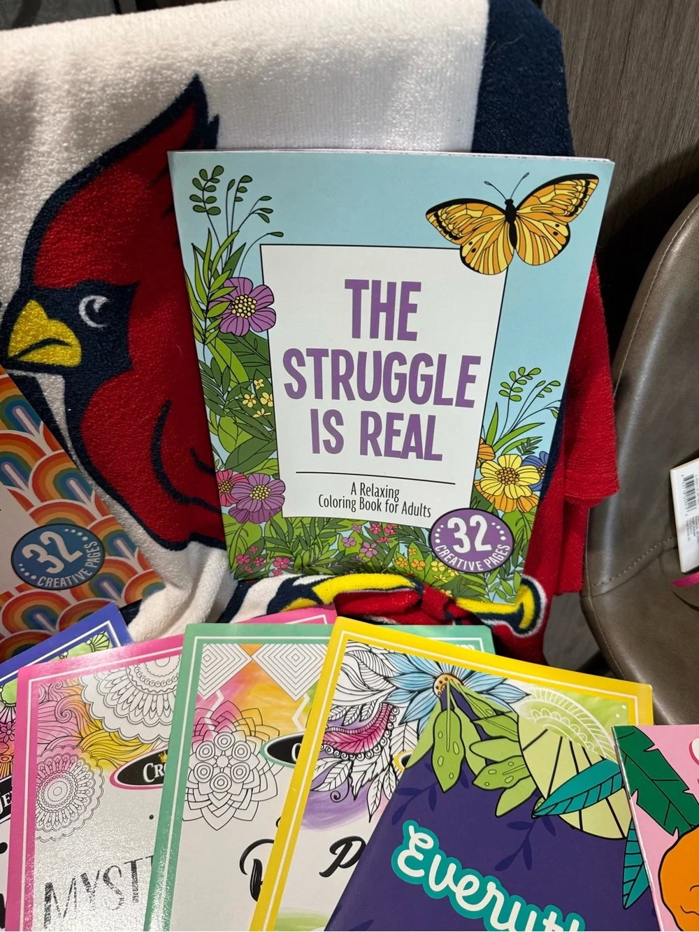 Coloring Book Bundle - Assorted Bright Covers (Red, Blue, Pink, Green, Yellow)